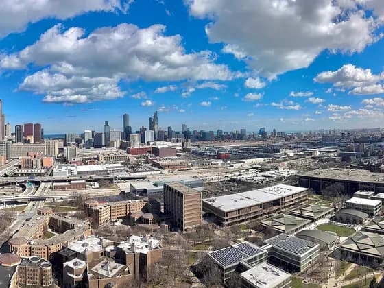 UIC College of Dentistry (DMD) — A view of the Chicago skyline from the 28th floor of UIC’s University Hall
