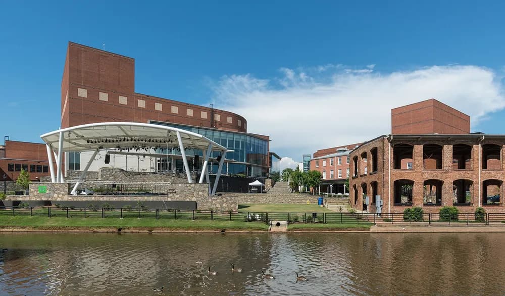 USC Greenville School of Medicine (MD) — A southwest view of some of the buildings forming the Peace Center