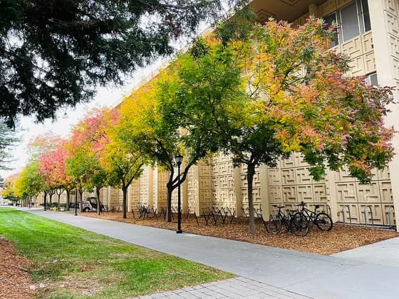 Cooper Ln at Stanford Medical School campus. The right side is the Alway Building Stanford University School of Medicine (MD) — Cooper Ln at Stanford Medical School campus. The right side is the Alway…