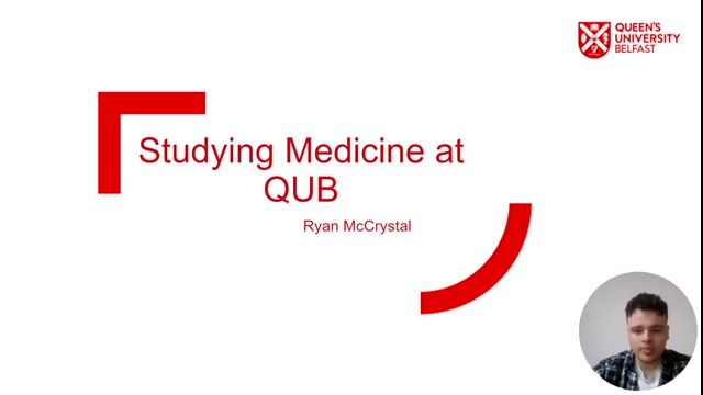 Thumbnail for “Studying Medicine At QUB”, a Queen's University Belfast (QUB) medicine tutor video